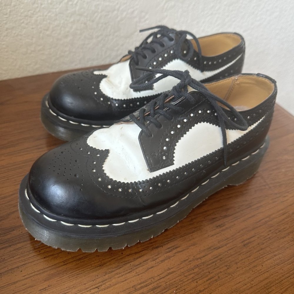 Black and White Dr Marten Saddle Shoes Size 6